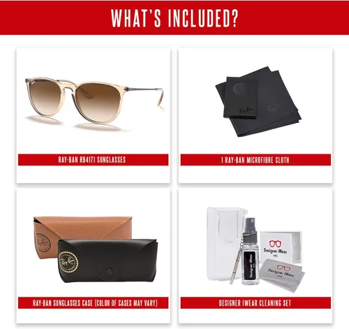 Vista 5 de Ray-Ban RB4171 ERIKA Round Sunglasses For Women +BUNDLE with ACCESSORY EYEWEAR KIT