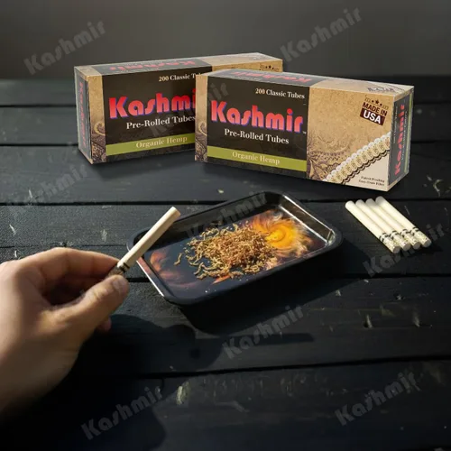 Vista 8 de Kashmir Tubos de cigarrillos tamaño King orgánico caja de 200 unidades - Tubos de papel natural sin blanquear de 3.307 in con filtros - Tubos