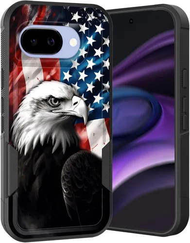 Vista 135 de Funda para Pixel 6A, Híbrida de Doble Capa de Servicio Pesado Resistente a Prueba de Golpes PC Duro + Funda Protectora de Silicona Suave para Google