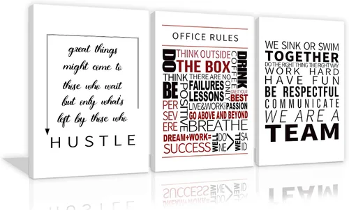 Vista 8 de Urttiiyy - 3 pósteres de arte inspirador, impresión en lienzo con citas de motivacionales, ideales para la decoración de paredes de oficina y hogar