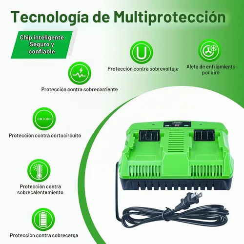 Vista 3 de DTK Reemplazo de doble puerto de carga rápida para batería de cargador de 24 V Greenworks
