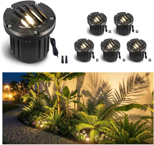 Vista 23 de Gardenreet Luz de pozo de latón - Iluminación de paisaje impermeable para exteriores de 12V LED enterrada, lámpara de bajo voltaje con bombilla