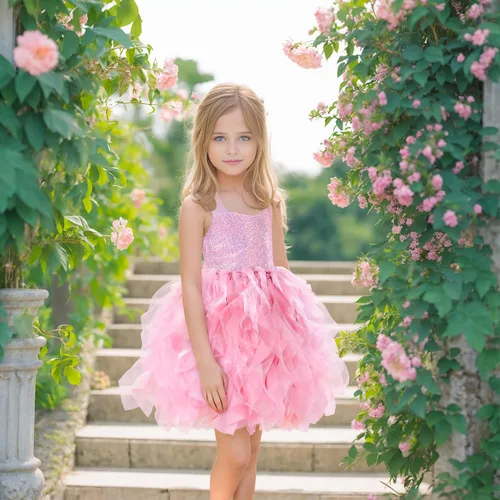 Vista 3 de Vestido tutú de lentejuelas para niñas, vestidos de cumpleaños, vestido de fiesta de lentejuelas brillantes, vestido de princesa de tul