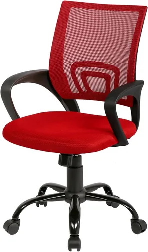 Vista 11 de PayLessHere Silla de Oficina para Computadora Ergonómica Económica Silla de Escritorio Ajustable Cómoda de Respaldo Medio de Trabajo con Ruedas