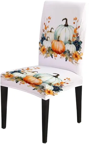 Vista 46 de CAPSCEOLL Christmas Dining Chair Covers,Snowflakes Festive Winter Pattern Stretch Chair Covers for Dining Room Set of 2 Washable Spandex Parson