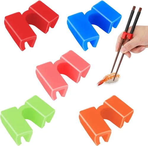 Vista 8 de 5 palillos reutilizables para entrenamiento, palillos y bisagras, palillos de entrenamiento para adultos, principiantes, entrenadores o estudiantes