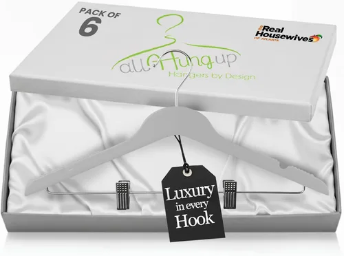 Vista 10 de All Hung Up - Perchas delgadas de plástico con clips, diseño que ahorra espacio con agarre antideslizante, duraderas para el uso diario
