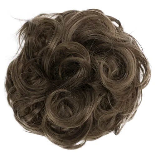 Vista 29 de CAISHA Postizo Grande Scrunchy Recogido Peinado Nupcial Rizado Moño Despeinado Marrón Chocolate Oscuro G2E