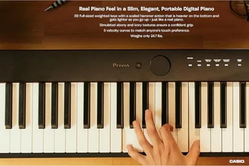 Vista 2 de Casio Privia PX-S3100 – piano digital con teclas ponderadas de 88 Delgado y elegante 700 tonos, 200 ritmos, Bluetooth Audio/MIDI, controles