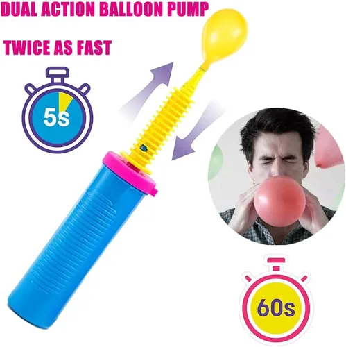 Vista 2 de Luszmoax Balloon Pump Hand Held Two-Way Dual Action -Balloon Inflator Pump -Air Pump for Balloons