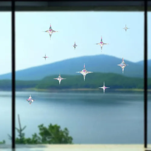 Vista 4 de Calcomanías de ventana con diseño de estrellas cruzadas para ataques