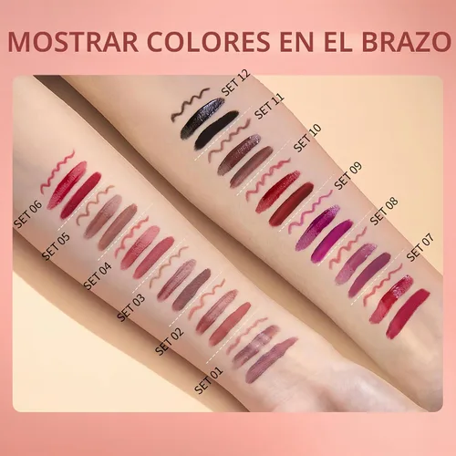Vista 3 de MAEPEOR Kit de labios todo en uno, 3 en 1, delineador de labios suave y lápiz labial con lápiz labial líquido de terciopelo mate, brillo labial