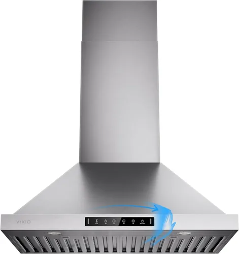 Vista 11 de VIKIO HOME Campana extractora negra para montaje en pared de 30 pulgadas, campana extractora de cocina de acero inoxidable 980 CFM con conducto/sin