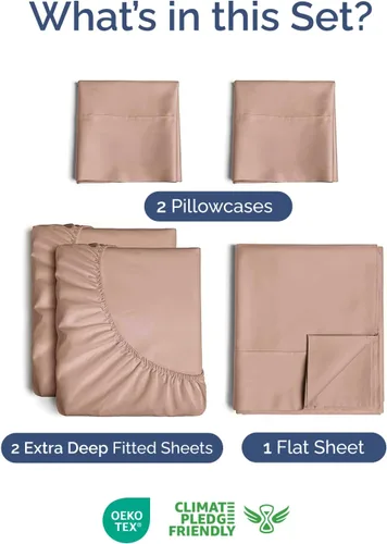 Vista 609 de Extra Deep Twin XL Sheet Set - 3 Piece College Dorm Room - White 01-Blanco