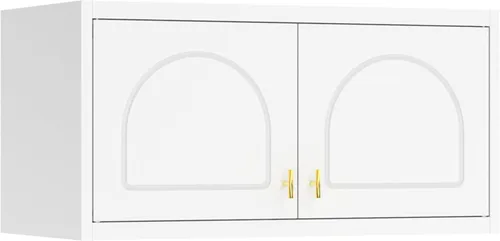 Vista 13 de Armario de metal con 2 puertas, armario de 71 pulgadas de alto con puertas, barra para colgar, cajones y estantes ajustables, armarios