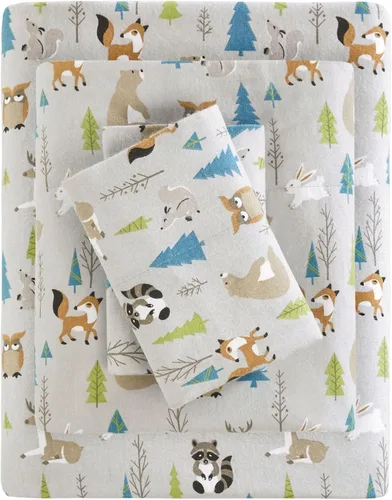 Vista 45 de True North by Sleep Philosophy - Juego de sábanas de franela, 100% de algodón, cómodo, bonito y muy suave, bolsillo elástico para colchones de hasta