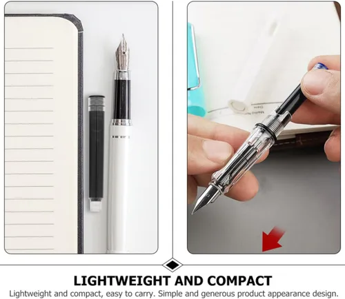 Vista 8 de Black Fountain Pen Ink Refills, Portable Plastic Cartridges