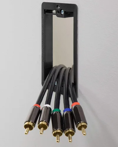 Vista 5 de Fosmon – Placa de pared de 1 cuerpo de apertura estilo de brocha para pasar cables de bajo voltaje. Placa para instalar en la pared