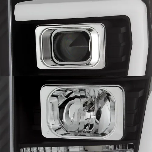 Vista 3 de AKKON - Para Ford F250 F350 F450 F550 Superduty 2011-2016, faros LED de tubo negro proyector, juego de pilotos conductor+pasajero