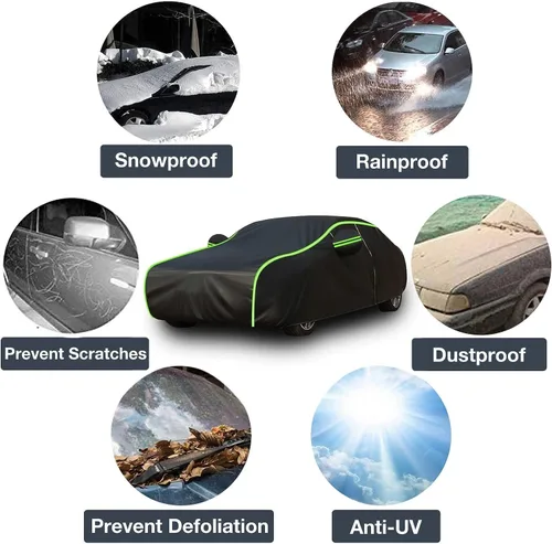 Vista 4 de Funda para automóvil compatible con Audi Q2/Q3/Q4/Q5/Q6/Q7/Q8, funda impermeable para todo tipo de clima, cubierta exterior completa impermeable