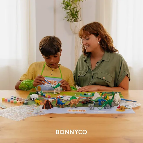 Vista 8 de BONNYCO Juguetes de dinosaurio para niños, kit de pintura de 16 figuras. Kits de manualidades para niños con juguetes que brillan en la oscuridad