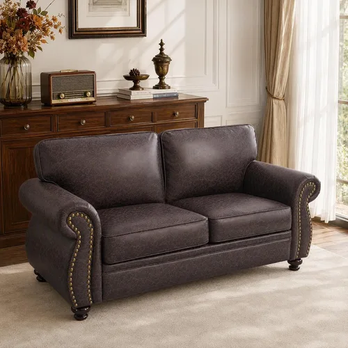 Vista 8 de Couchus Silla decorativa Mid-Century de 42 pulgadas de ancho, sofá