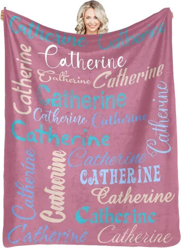 Vista 14 de Manta personalizada con nombre, manta personalizada de franela para niños, mujeres, hombres, Navidad, cumpleaños, madre, padre, día de San Valentín