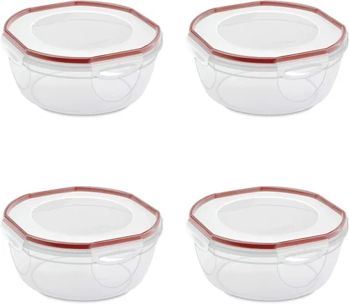 Vista 10 de Sterilite Recipiente con sello ultrasellado de 2.5 cuartos de galón, recipiente hermético para almacenamiento de alimentos, plástico, tapa