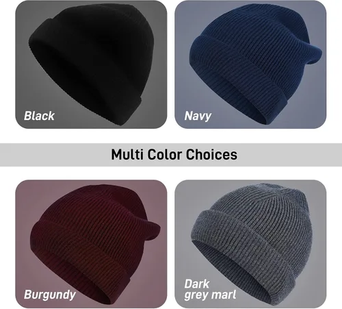 Vista 4 de La Paddy Gorro de punto 100 lana merina unisex cálido suave transpirable y acogedor elástico con puños