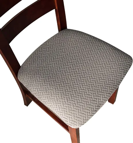 Vista 13 de Genina Fundas de Asiento para Silla de Comedor Fundas de Asiento Deslizables Fundas de Silla de Cocina (Beige, 2 Piezas)