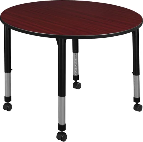 Vista 6 de Regency Kee Mesa redonda móvil de altura ajustable, 30 pulgadas, color cereza