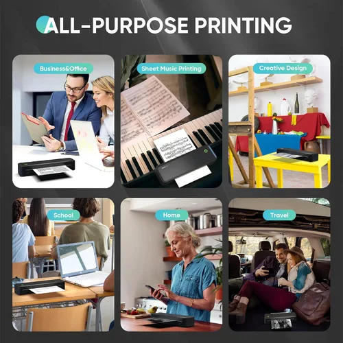 Vista 8 de Papel térmico plegable de 8.3 x 11 pulgadas, papel térmico continuo, compatible con impresora portátil Novodesk AZ5005, 50 hojas