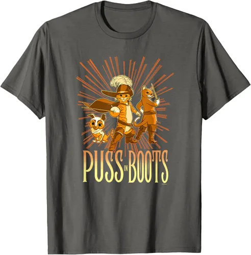 Vista 101 de DreamWorks Puss in Boots: The Last Wish Cat Trio Poster - Camiseta pequeña Negro