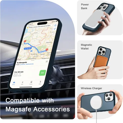 Vista 1546 de Funda para Google Pixel 10 Pro XL, cubierta magnética mate, color negro Fit for MagSafe, Screen Protector included, Shockproof Military Grade