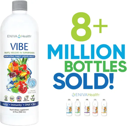 Vista 8 de Eniva Health Vibe Liquid Multivitamins Suplementos minerales con vitaminas A, B12, C, D, E y aminoácidos Suplemento diario de frutas y verduras