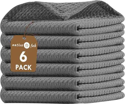 Vista 19 de Native Fab Juego de 8 toallas de cocina y paños de cocina, absorbentes, duraderos, de secado rápido para limpiar, cocinar, hornear, ideal