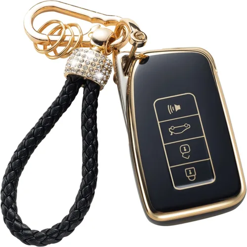 Vista 10 de Gematay - Funda para llavero Cadillac, carcasa protectora compatible con Escalade CTS SRX XT5 ATS CT6 5 botones llave remota Smart Key Protector
