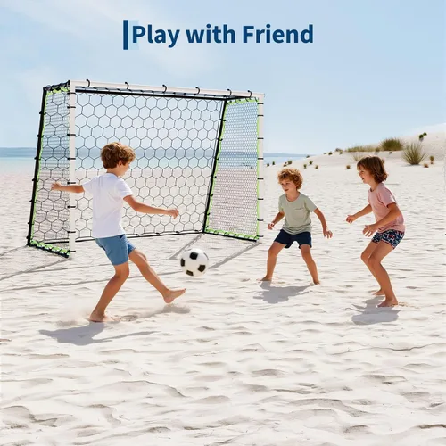 Vista 7 de 7x5 FT Soccer Rebounder Net Goals, 5-in-1 Steel Frame Rebound Goal Trainer for Passing, Control and Shooting, High-Strength Net, All Ages