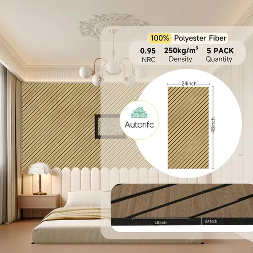 Vista 2 de Paneles acústicos artísticos para pared, paquete de 5 paneles absorbentes de sonido, paneles de pared insonorizados de 47.2 x 23.6 pulgadas, paneles
