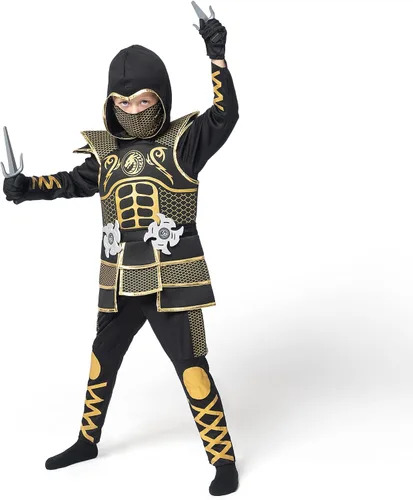 Vista 8 de Spooktacular Creations Kids Golden Ninja costume for Boys Halloween Dress Up
