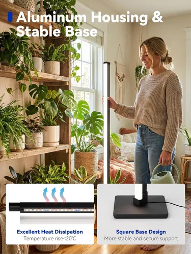 Vista 8 de GLOWRIUM Luces de cultivo para plantas de interior, luces de cultivo de plantas verticales de 36W con temporizador automático, luz de cultivo LED