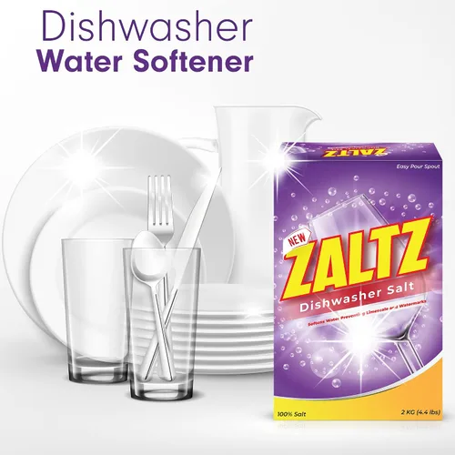 Vista 2 de Zaltz - Sal para lavavajillas, suavizante de agua, limpiador, agente de enjuague con boquilla fácil de verter, sal real para lavavajillas, caja