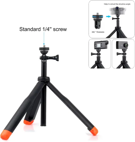 Vista 4 de GEPULY Palo de selfie impermeable de 9'' a 27'' pulgadas, agarre flotante de mano para GoPro Hero 13 12 11 10 9 8 7 6 5 4 3 Fusion, Max, la mayoría