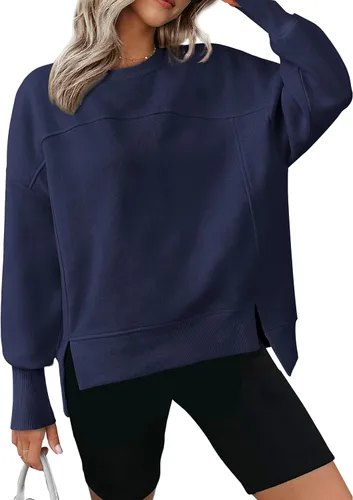 Vista 21 de BTFBM Sudaderas de cuello redondo para mujer Blanco