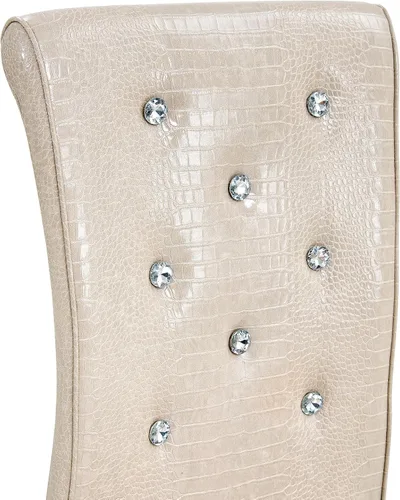 Vista 7 de gopop Juego de 2 sillas de comedor Juego de sillas de cocina modernas Cojín de piel sintética Patas de metal de alta resistencia Respaldo