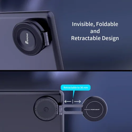 Vista 2 de Soporte magnético para teléfono de coche para Tesla Model 3/Y/Mustang Mach-E compatible con MagSafe, soporte de teléfono de automóvil plegable