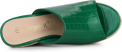 Vista 4 de Allegra K Alpargatas Sandalias de cuña para mujer