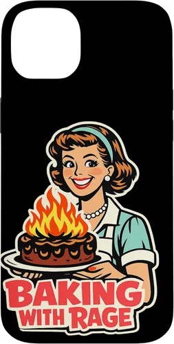Vista 15 de Baking with Rage Retro 1950s Housewife Pop Art Humor Case for iPhone 17