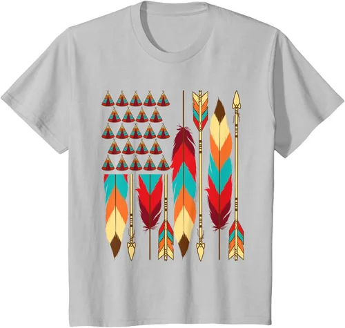 Vista 30 de Native American Bandera - Camiseta de veteranos indígenas del Mes del Orgullo, Negro, S