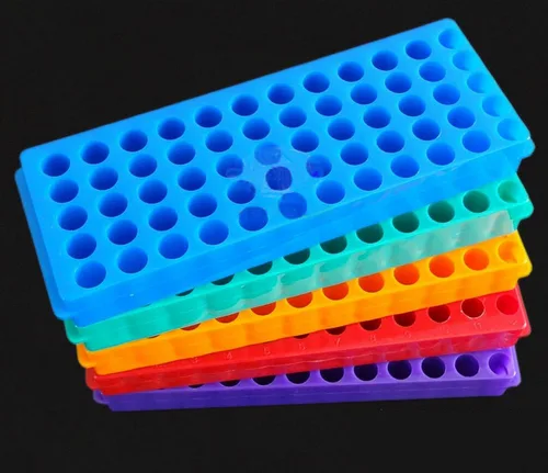 Vista 6 de Soporte de tubo de centrífuga PCR de microcentrífuga de doble panel de 5 piezas, 60 pozos